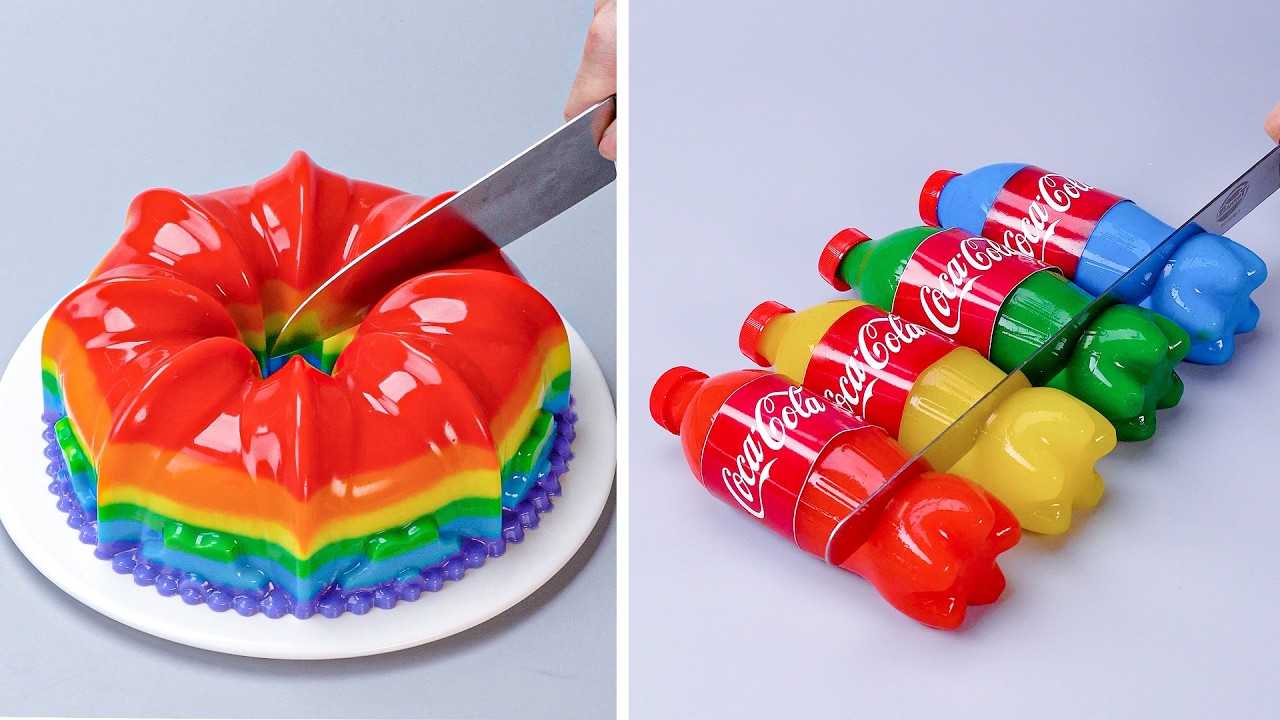 Try Making This Amazing Rainbow Jelly 🌈 Oddly Satisfying Cake Cutting Video | How To Make