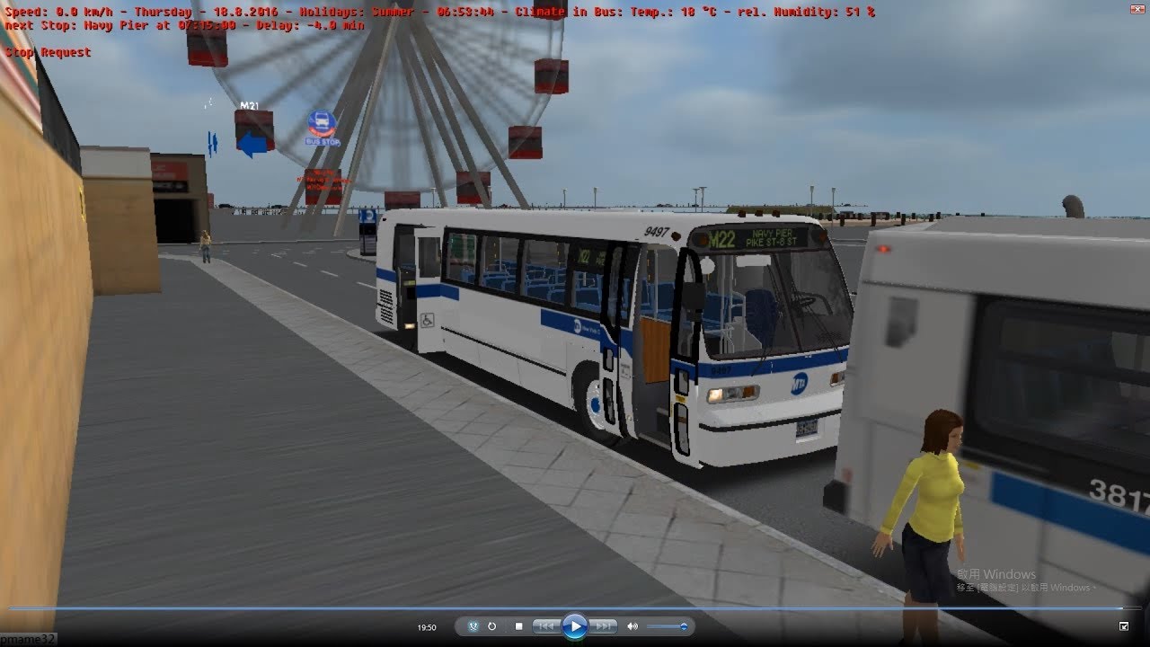 Omsi 2 tour (1464) New York Bus M22 One Olney Square - Navy Pier @ RTS Nova Bus