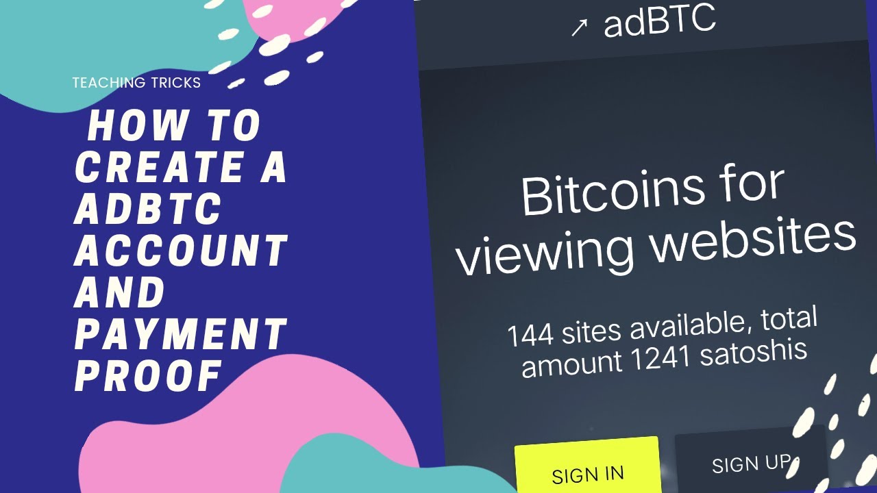 How to create adBTC account with payment proof | online money | HY OFFICIALS