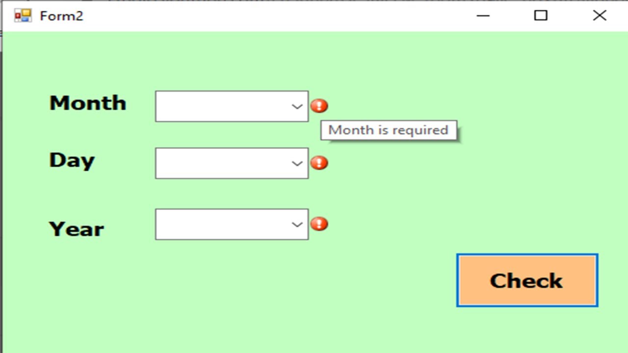 visual basic .net tutorial: Validate ComboBox in Windows Application