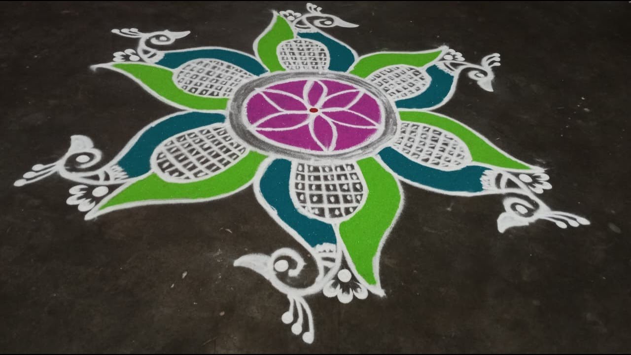 3*2 margazhi kolam mayil kolam