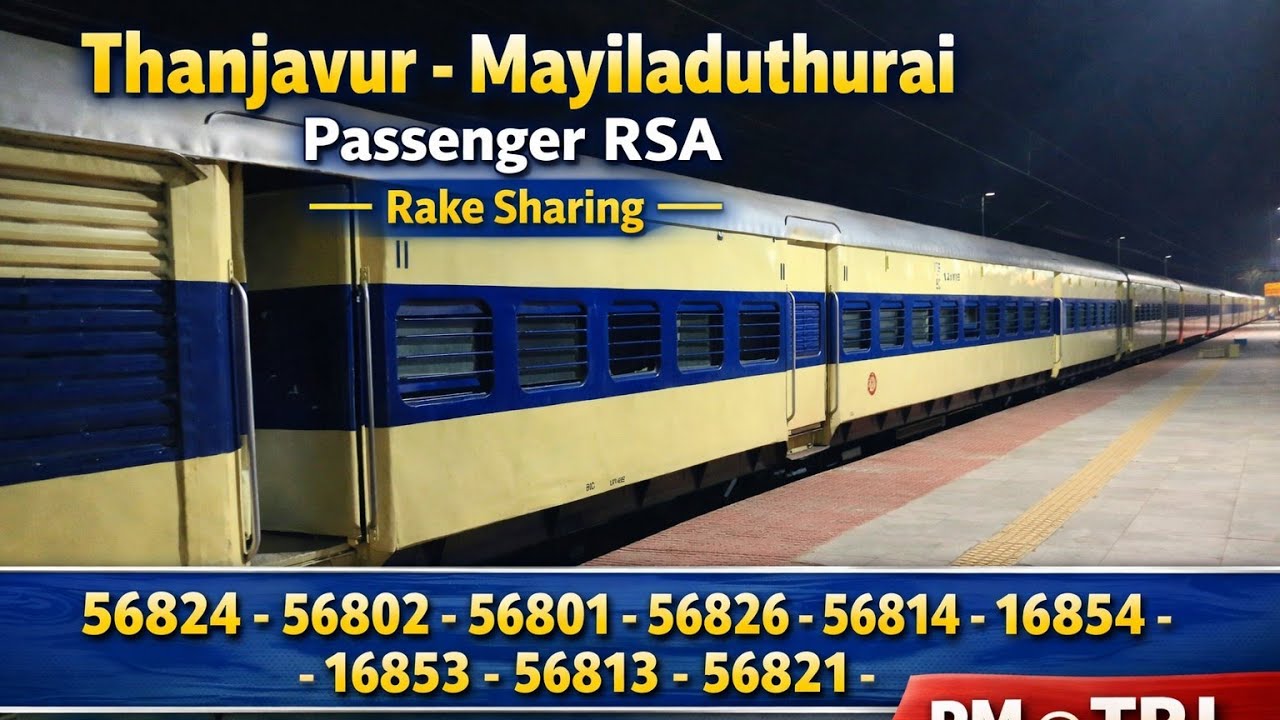 Thanjavur Mayiladuthurai passen Rake share Mayiladuthurai Villupuram Mayiladuthurai tiruchirapalli