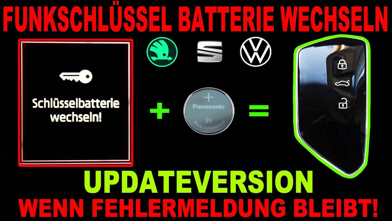 FUNKSCHLÜSSEL 🔋 Batterie selbst wechseln & Schlüssel neu anlernen / Fehler bleibt synchronisieren
