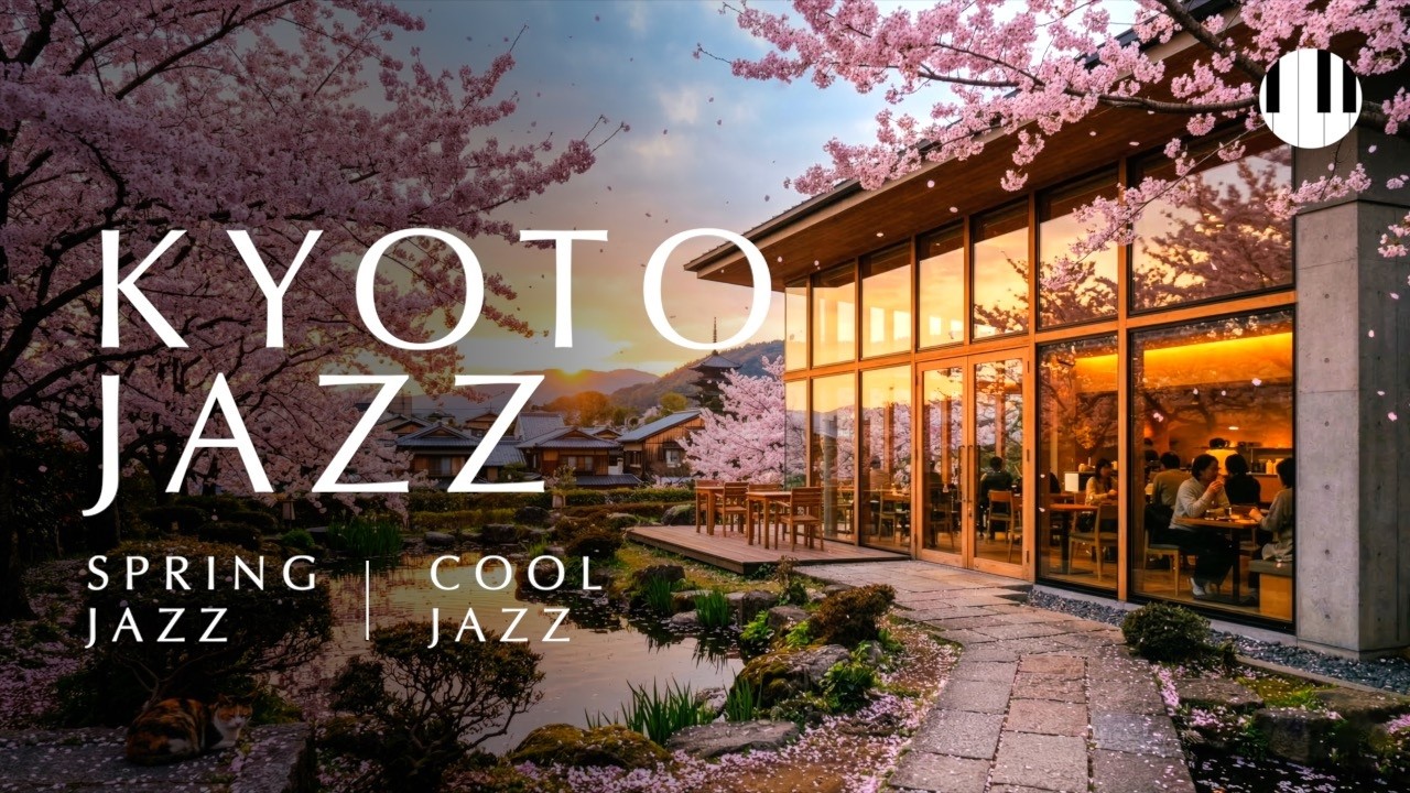 🎧Playlist | Cool Jazz from a Kyoto Cherry Blossom Caf&eacute; | Spring Evening Jazz for Study, Work & Relax