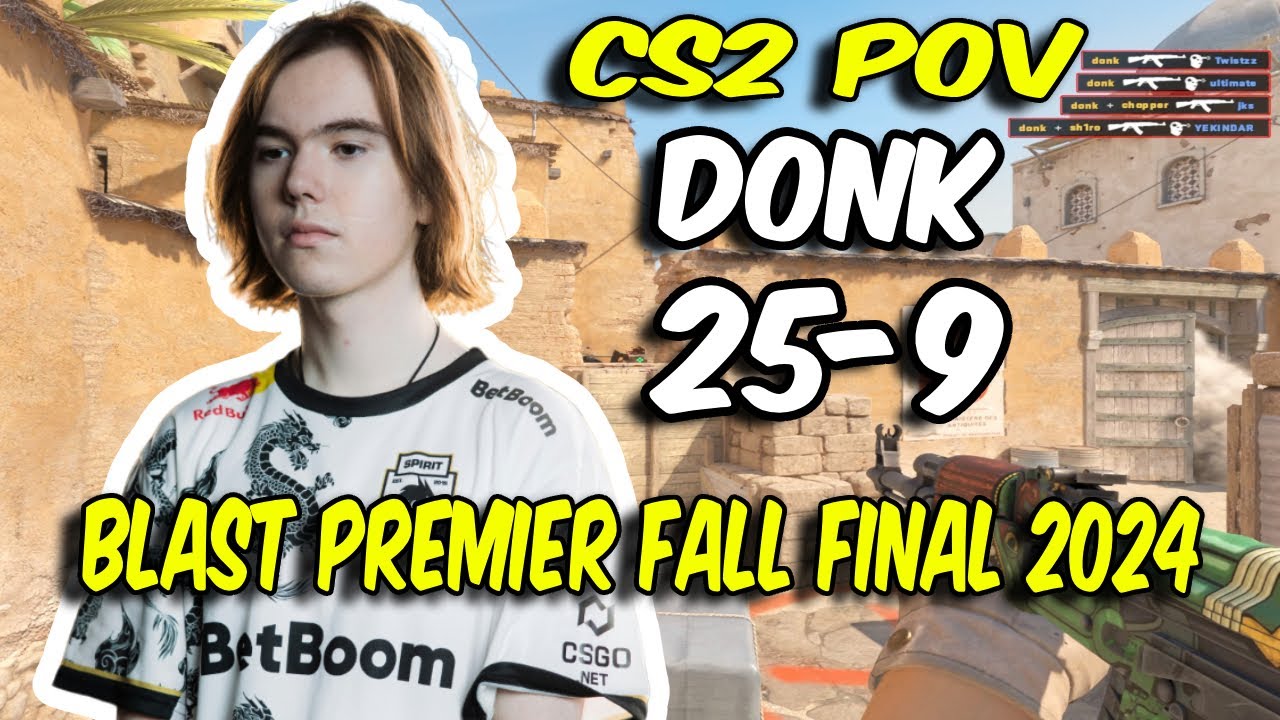 CS2 POV | Spirit donk (25/9) vs Liquid (Dust2) @ BLAST Premier Fall Final 2024