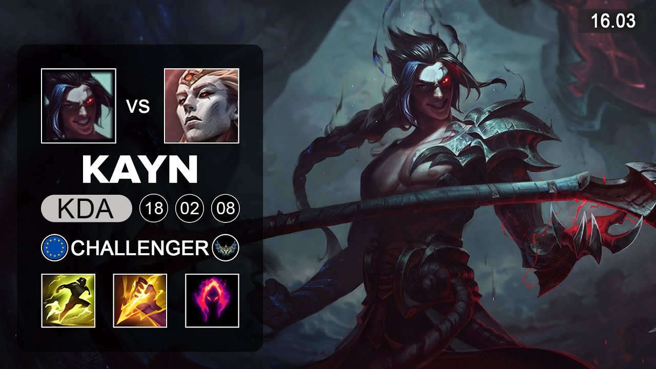Kayn vs Zaahen Jungle - EUW Challenger - Patch 16.03 Season 16