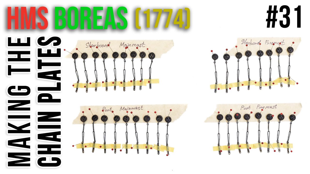 Restoration & Upgrading of the HMS BOREAS (1774) model #31 - Making the CHAIN PLATES