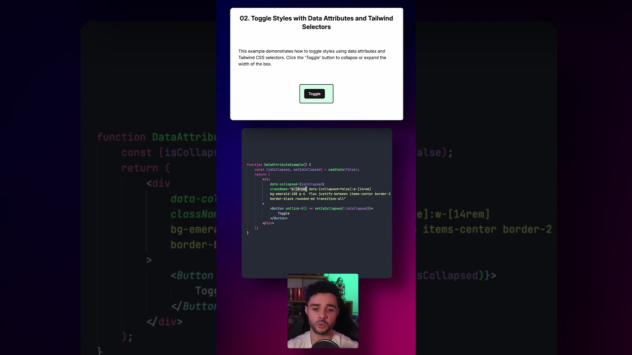 🎨 Tailwind Trick: Data Attribute Selector #tailwindcss #react #tech