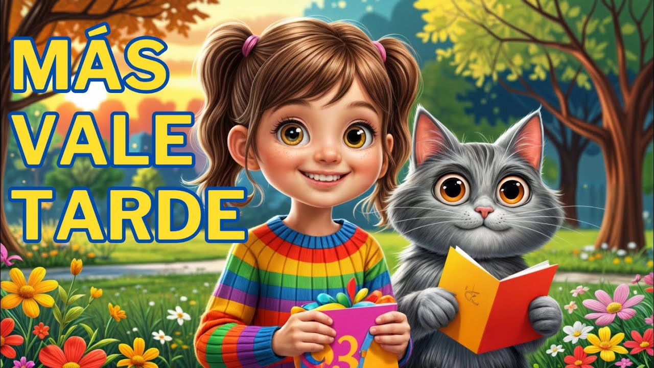 🎨📜 Más Vale Tarde Que Nunca – Refrán Explicado con Cuento Infantil Animado 🐱✨