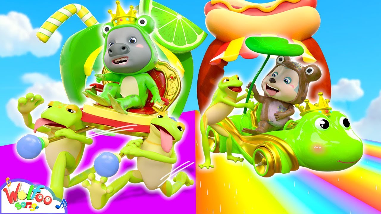 Five Little Golden Frogs | Animal Cartoon & Nursery Rhymes | Wolfoo Kids Songs