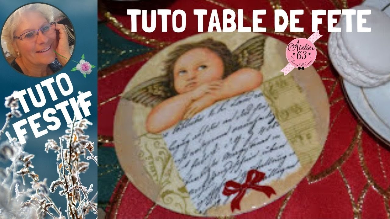 Tuto dessous de verre pour table de fête 🎅  ☆ technique du serviettage 👍☀️©A63
