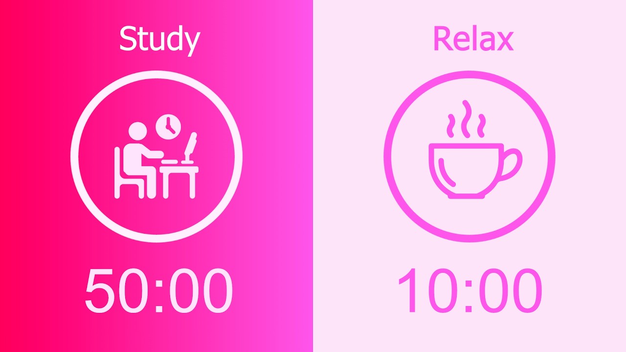 50/10 Pomodoro Timer with Pink Noise 🎧 5-Hour Work with Me for Deep Focus & ADHD ✨