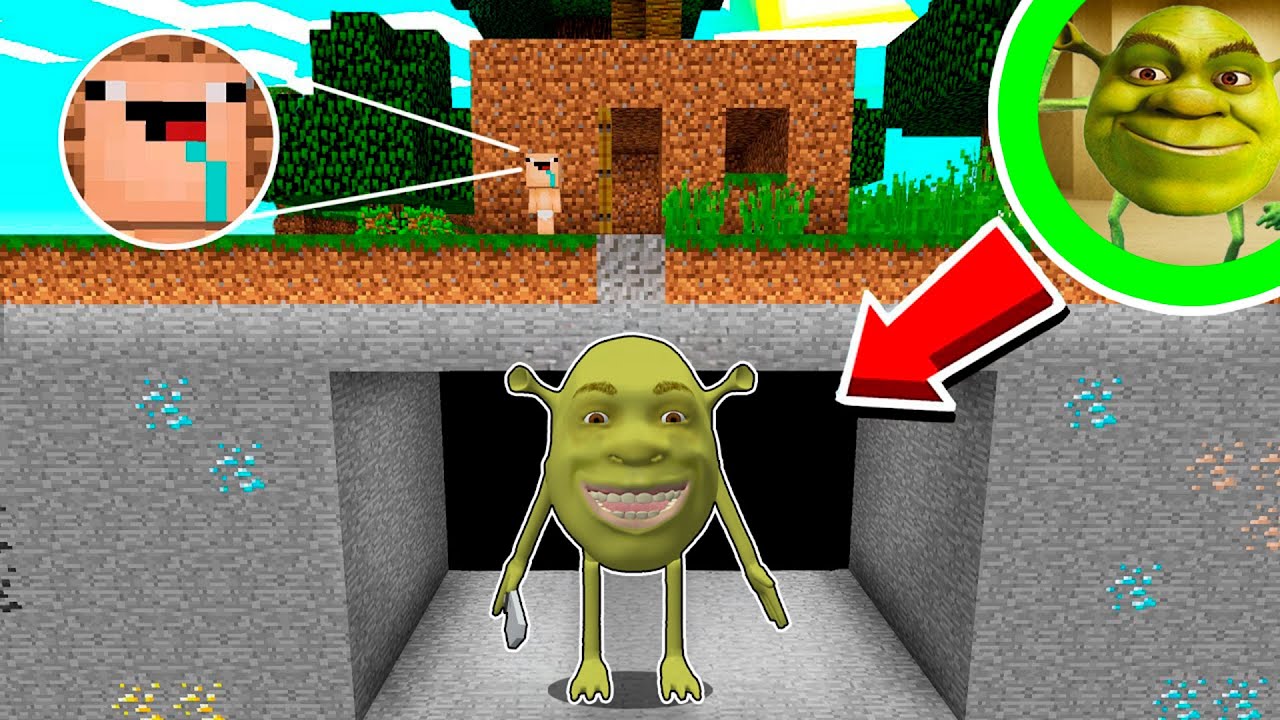 BEBÉ NOOB vs BEBÉ SHERK DEBAJO DE SU CASA en MINECRAFT TROLL ROLEPLAY