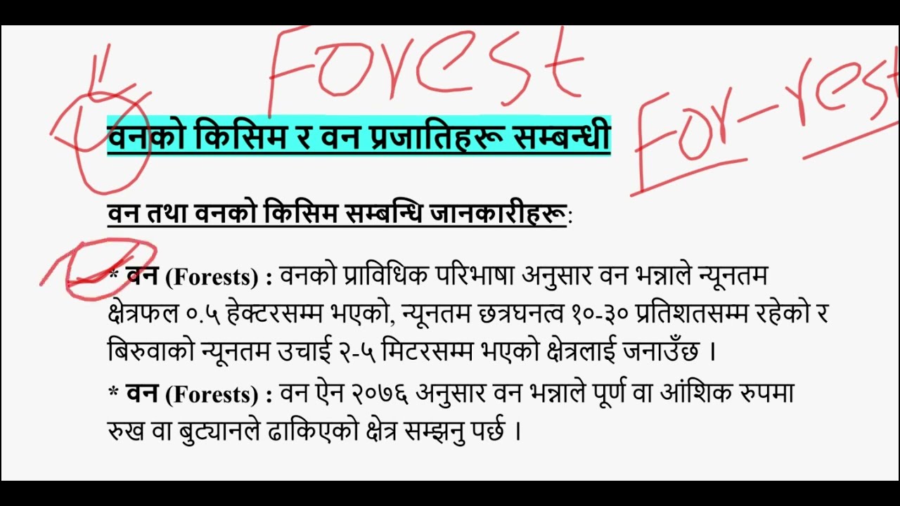 नेपाल तथा कोशी प्रदेशमा पाइने वनको प्रकार।रुख प्रजाती ।भु-धरातलीय आधारमा वन/ Nepal Forest types