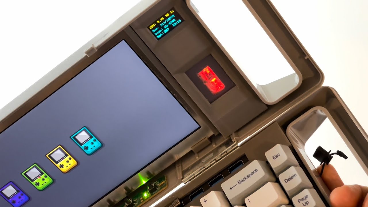 Custom gameboy themed raspberry pi powered cyberdeck - in depth tour and details