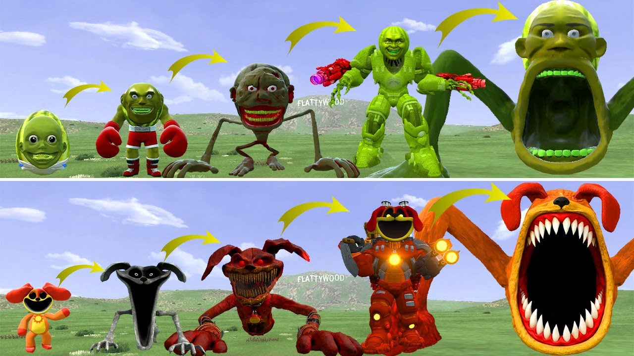 YES YES: ALL THE NEW EVOLUTIONS OF KING LINGANG MELON VS KING DOGDAY IN GMOD!