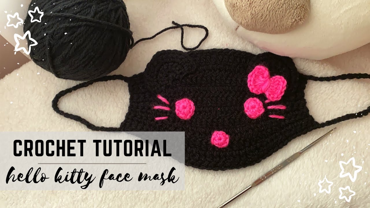 Hello Kitty Face Mask Crochet Tutorial | QUICK & EASY DIY