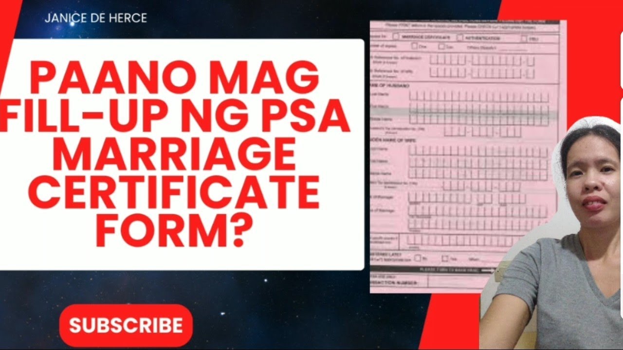 Paano mag fill up ng Marriage CERTIFICATE application form sa PSA?