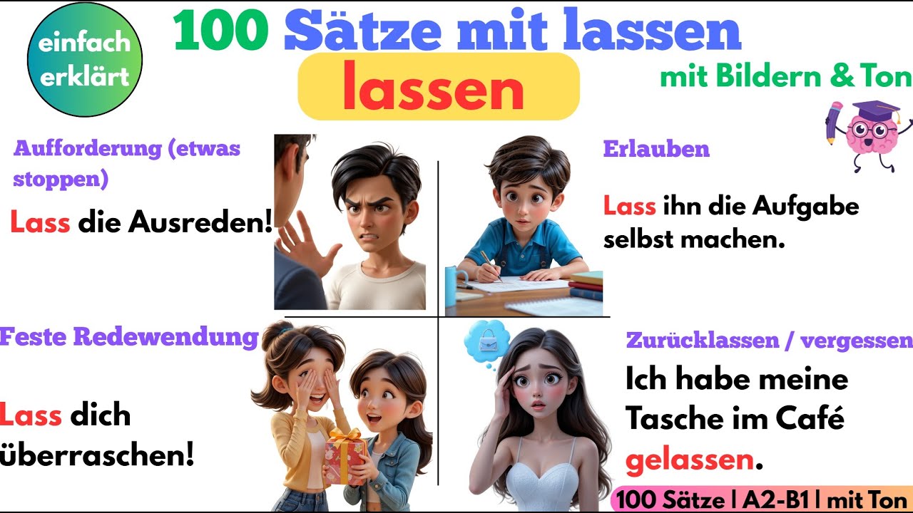 LASSEN einfach erkl&auml;rt &ndash; 100 Beispiels&auml;tze mit Bildern & Ton | Deutsch lernen A2-B1