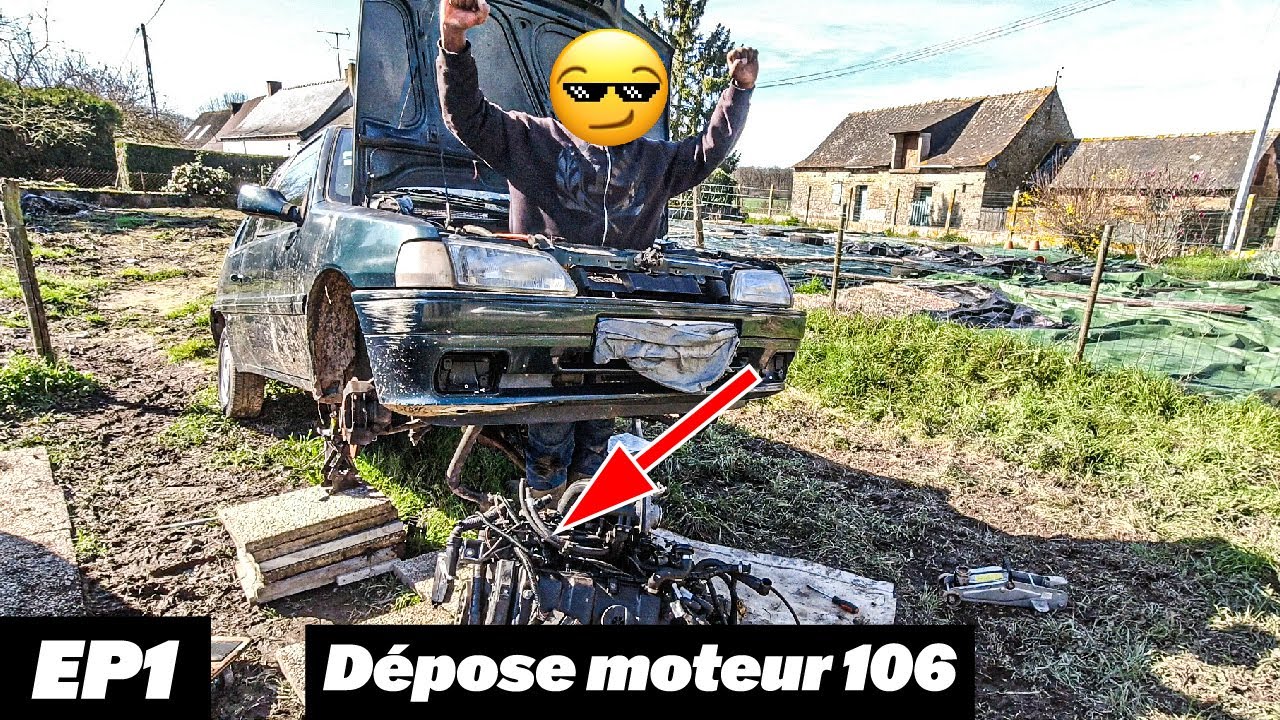 Dépose moteur  Peugeot 106  EP1 (Préparation)