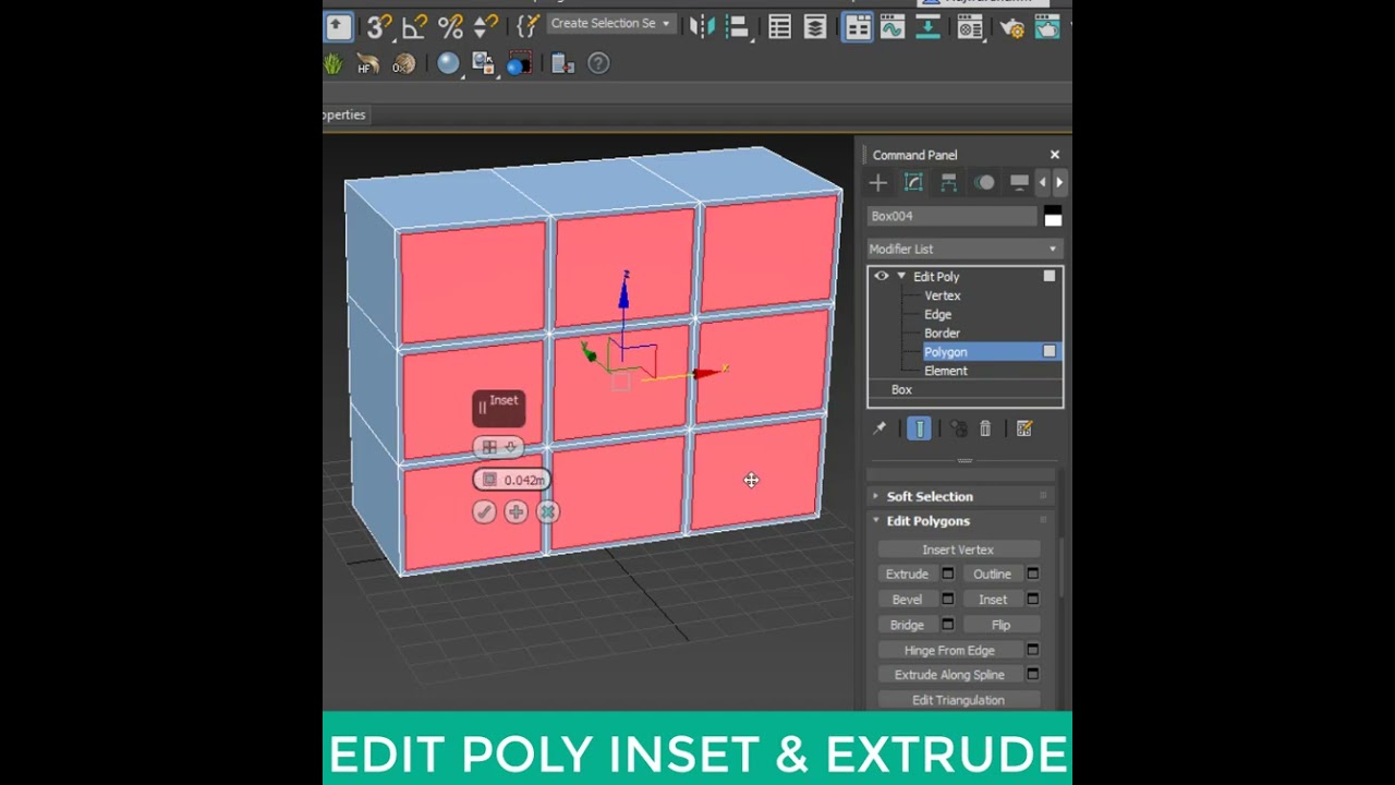 EDITABLE POLY INSET & EXTRUDE - 3DS MAX #3dsmaxtutorials #3dsmaxarchitecture #3dsmax2023