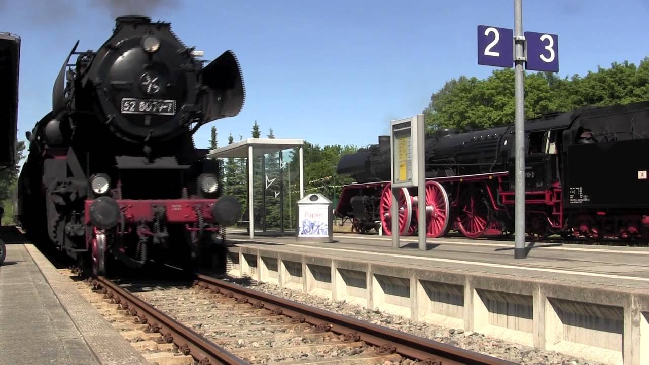 Mit der  Dampflok 03 1010 von Eutin über Lübeck zum Bahnhofsfest Putbus und nach Sassnitz. (52 8079)