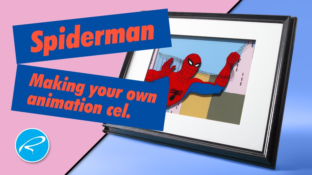 Make  your own vintage spiderman animation cel. Vintage cel animation.