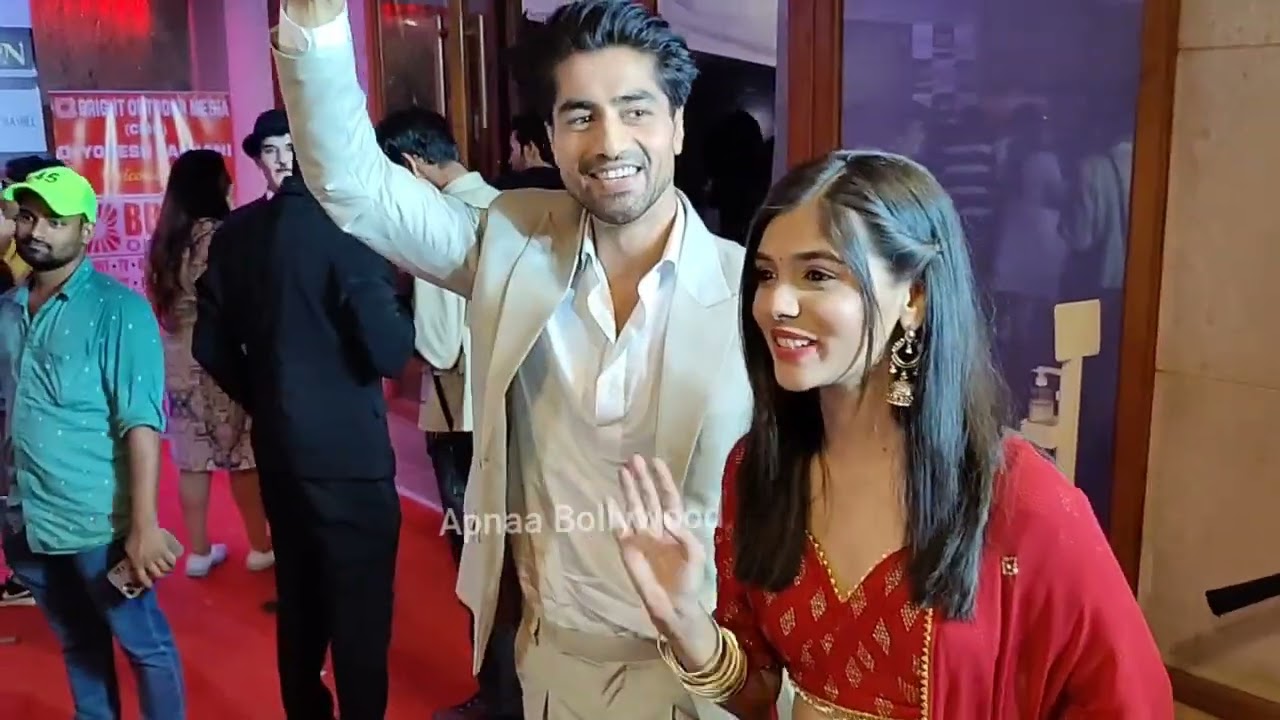 Pranali Rathod With Harshad Chopda Arrives for International Iconic Award | Abhira | Harshali | love