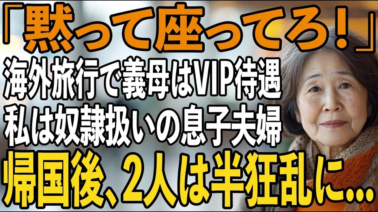 「義母はビジネスクラス、母さんは窓なし席ね」海外旅行で500万円援助した私をフル無視し”奴隷扱い”する息子夫婦→帰国後、2人は全てを失い半狂乱に