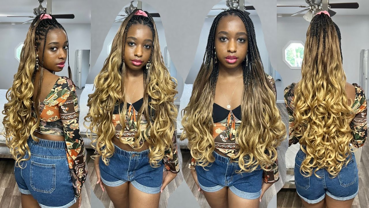 How To Do: LONG OMBRE FRENCH CURL BRAIDS | Super Cute, Easy & Affordable! DIY !!
