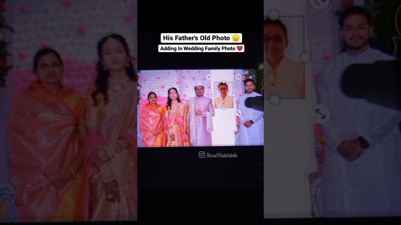 Adding His Late Father in His Wedding Photo 😔 #art #reunion #father #editing #ai #wedding #bride #yt