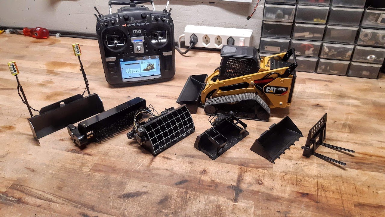 RC Diecast Masters CAT 297D compact track loader 1:16 Scale. Laser grading control