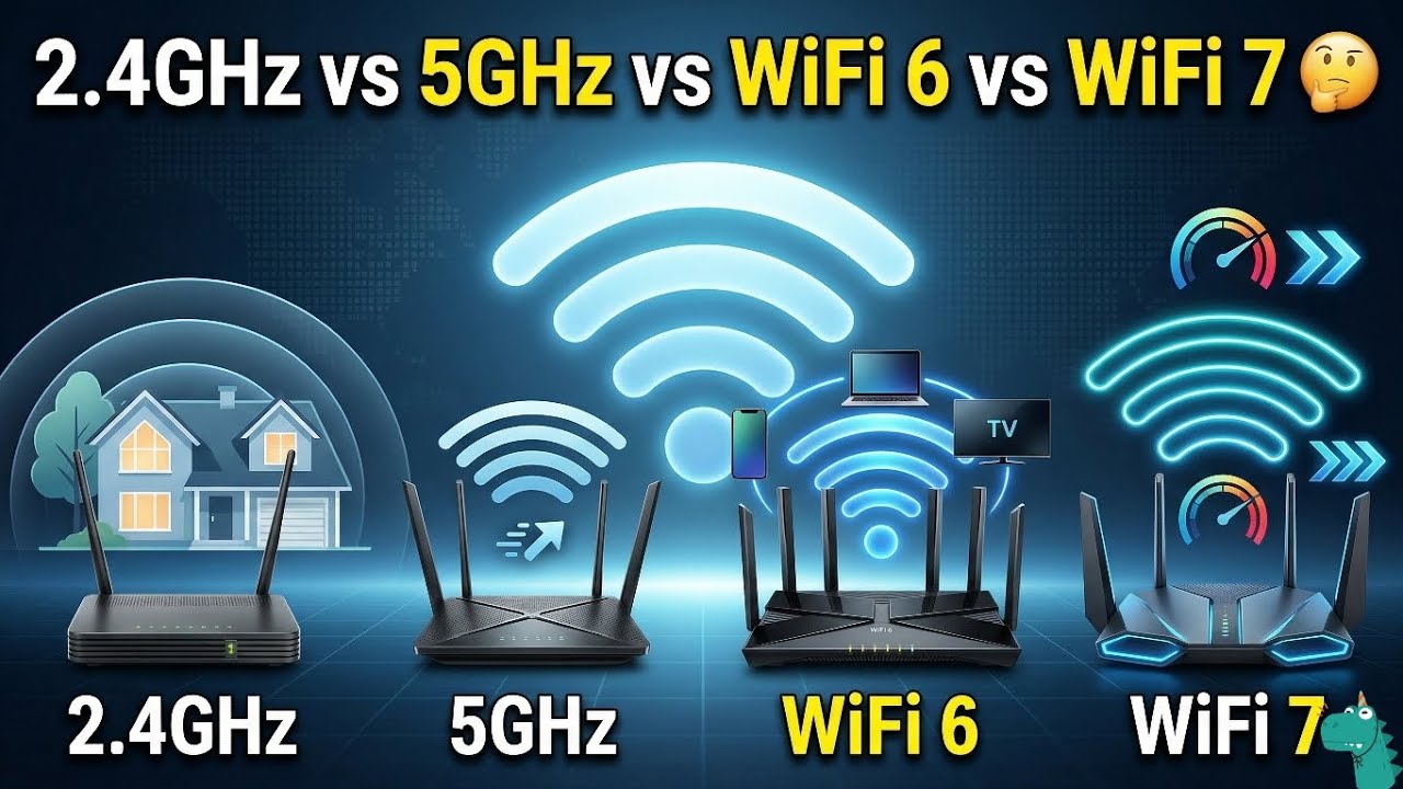 WiFi 2.4GHz vs 5GHz vs WiFi 6 vs WiFi 7 Explained in Telugu 🔥 | అసలు Difference ఏంటి?