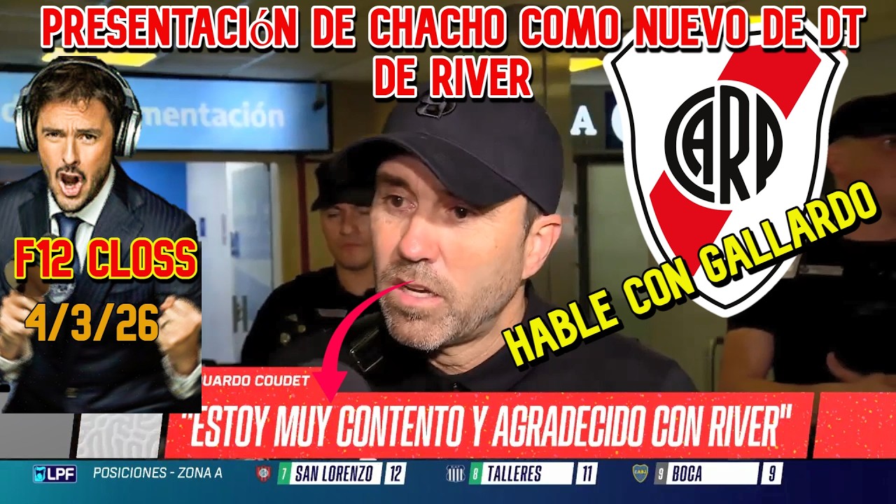 F12 Closs. ESPN: La presentación de Chacho como el nuevo dt de River. ¿Pedira refuerzos?
