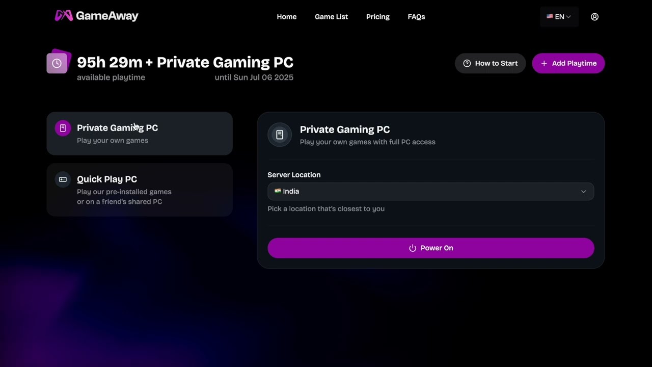 GameAway: Getting Started Guide