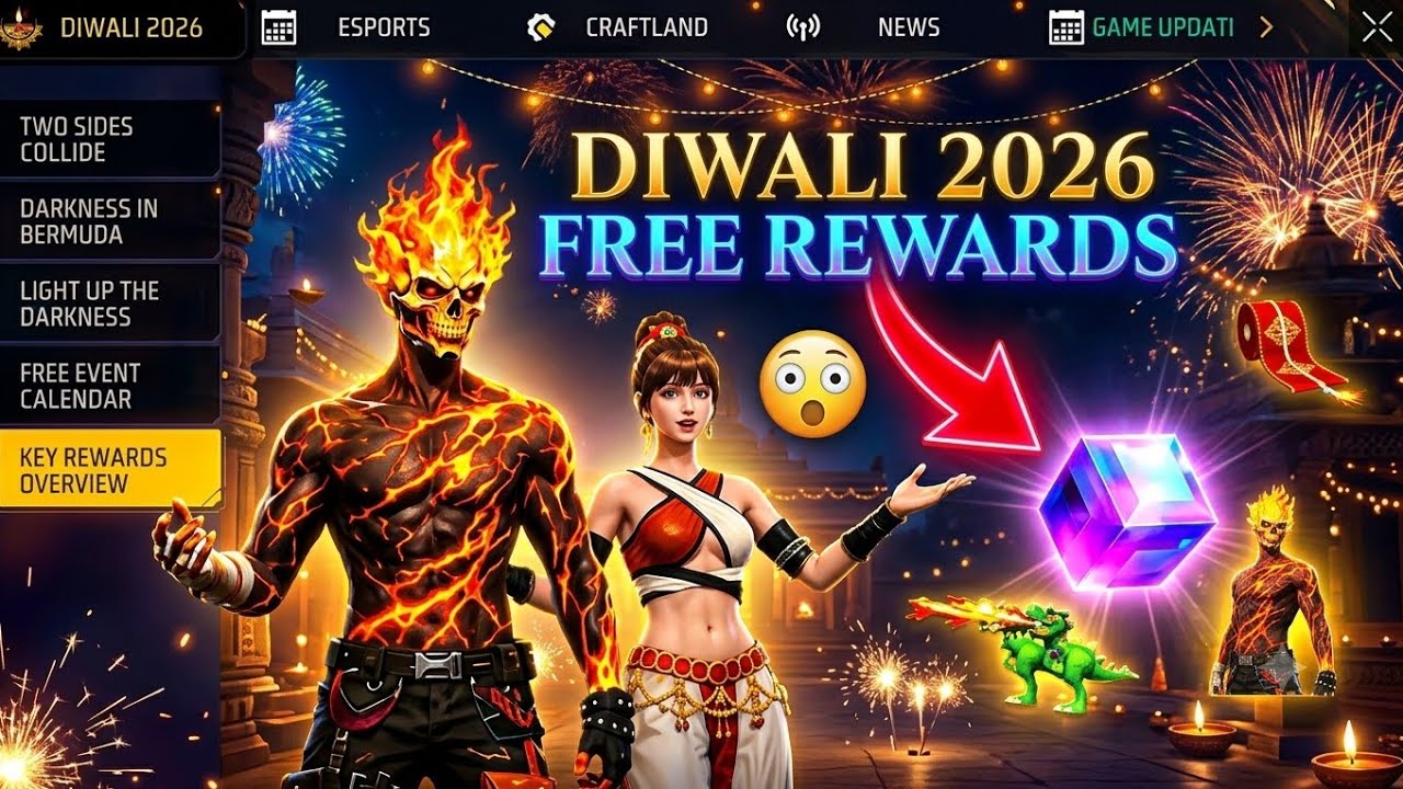 DIWALI EVENT 2026 💥 ALL FREE REWARDS |🥳 FFWS BUNDLE DATE | MVP BUNDLE DATE | ffevent freefireevnts 