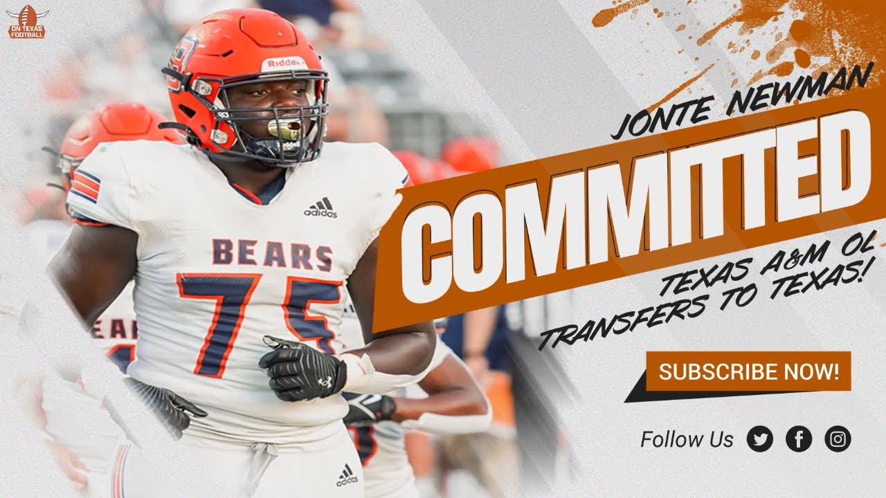 BREAKING: Jonte Newman COMMITS to Texas! | Texas A&M OL | Transfer Portal | Steve Sarkisian