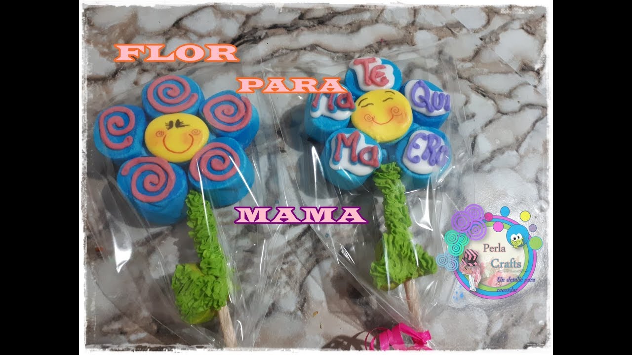 paleta de bombon de flor para la mama