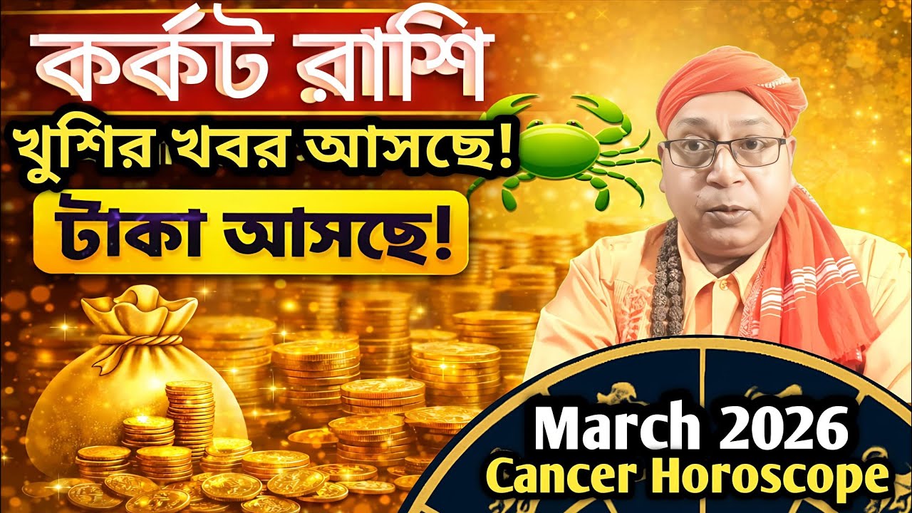 কর্কট রাশি, টাকা আসছে? বড় আর্থিক যোগ March 2026