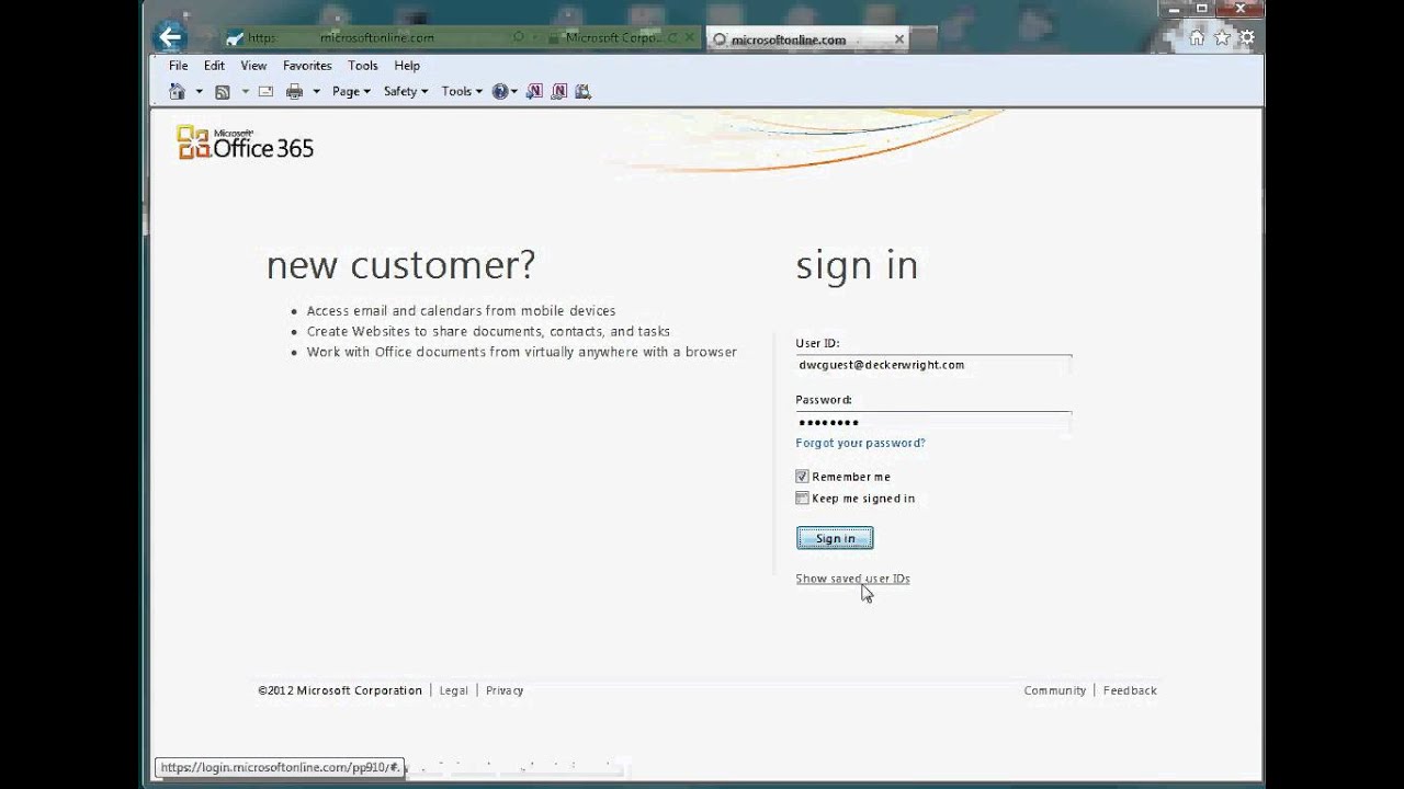 Tutorial to Access e-mail Web Portal of Office 365 or Exchange Online