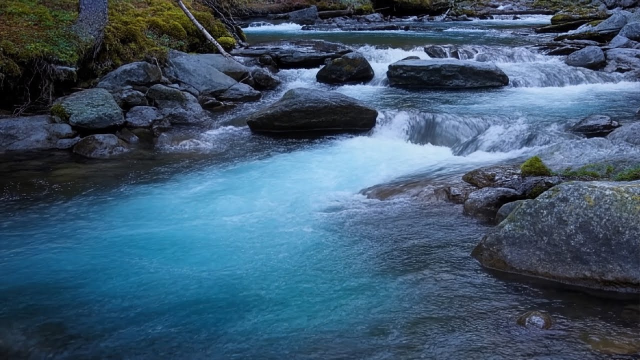 🌊 Smooth River Water's Flow, Gentle White Noise, Calm and Soothing Nature Sounds