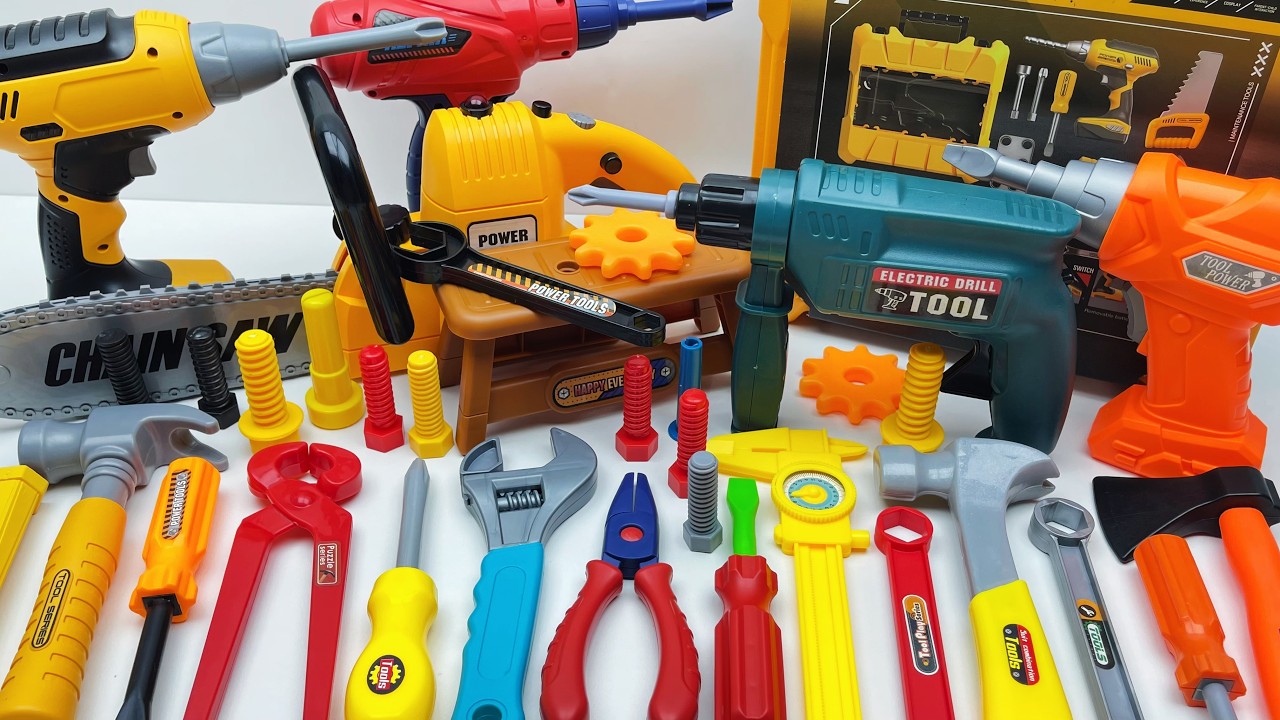 13-minute unboxing: Drill, chainsaw, and toolbox all included; immersive engineering experience.
