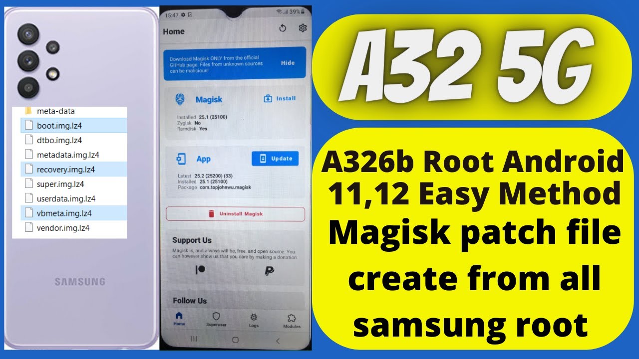 SAMSUNG A32 5G U4 Root Method | Android 11 And 12
