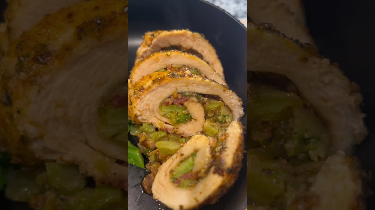 Как приготовить рулет из курицы и брокколи | Простой и элегантный рецепт для ужина | Попробуйте э...
