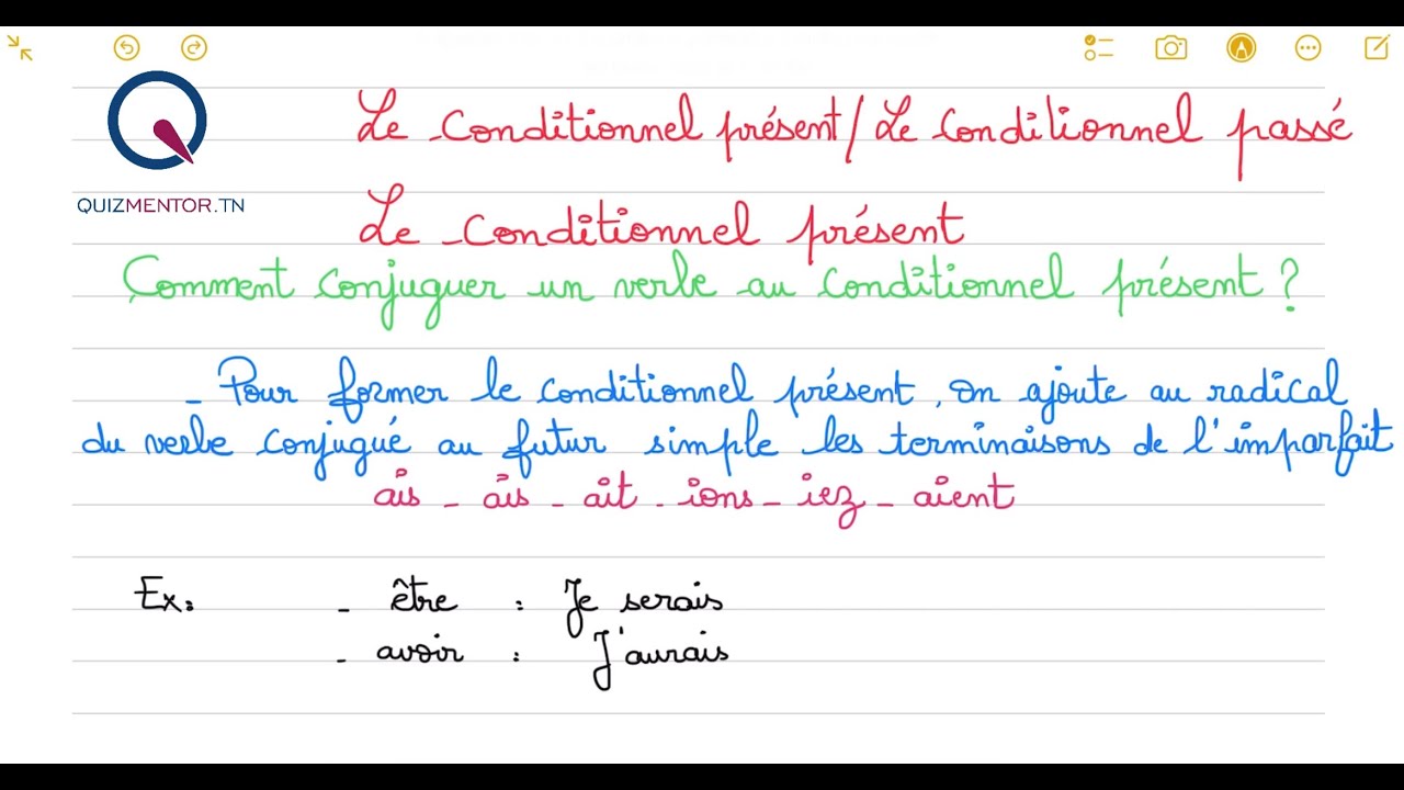 9 ème année | Français | Le conditionnel présent - Le conditionnel passé