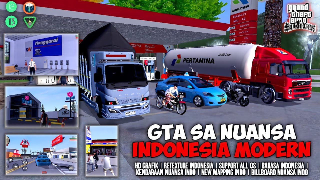 GTA SA Mod Nuansa Indonesia Modern HD Grafik Support All OS 10 11 12 13 14 15