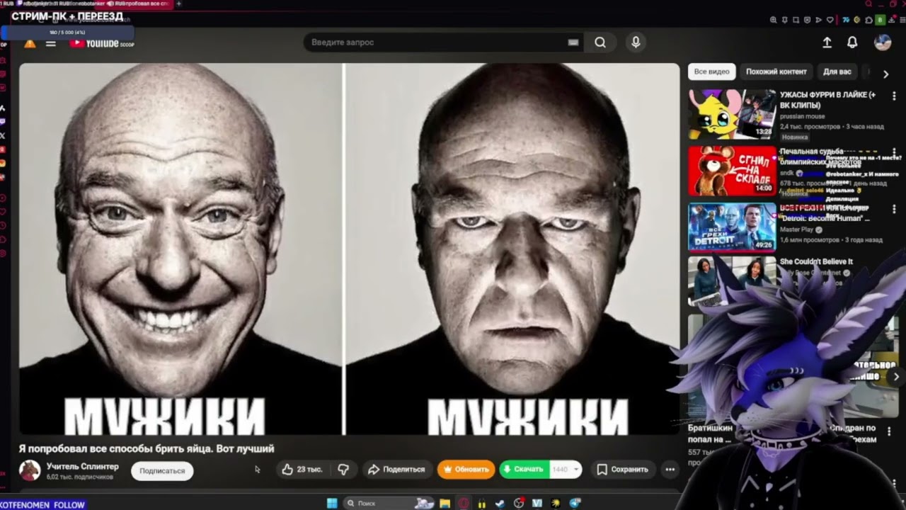 Blubythefox смотрит Я попробовал все способы брить яйца. Вот лучший