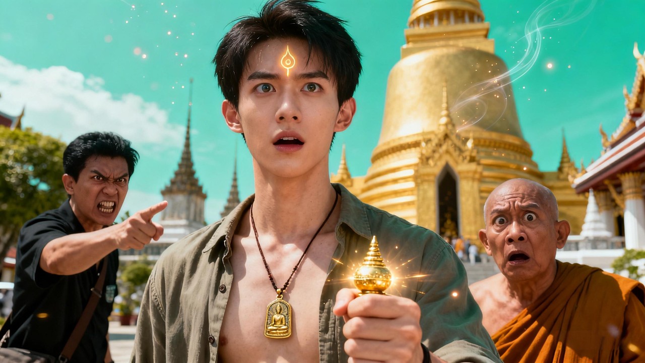 Trapped in forced spending in Thailand, a poor guy gains Buddha Eyes to spot fake Buddha relics.