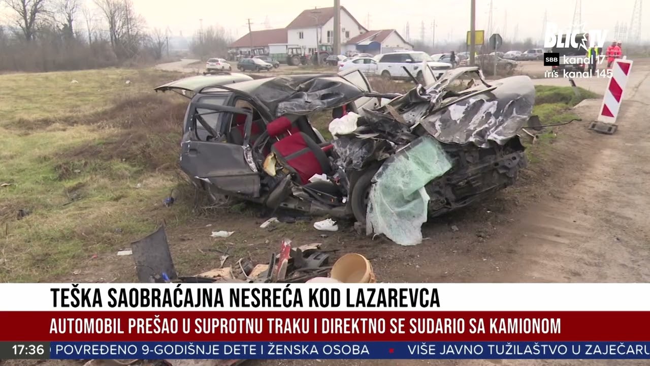 Saobraćajna nesreća kod Lazarevca: Poginule dve osobe, povređeno dete i 18-godišnja devoja