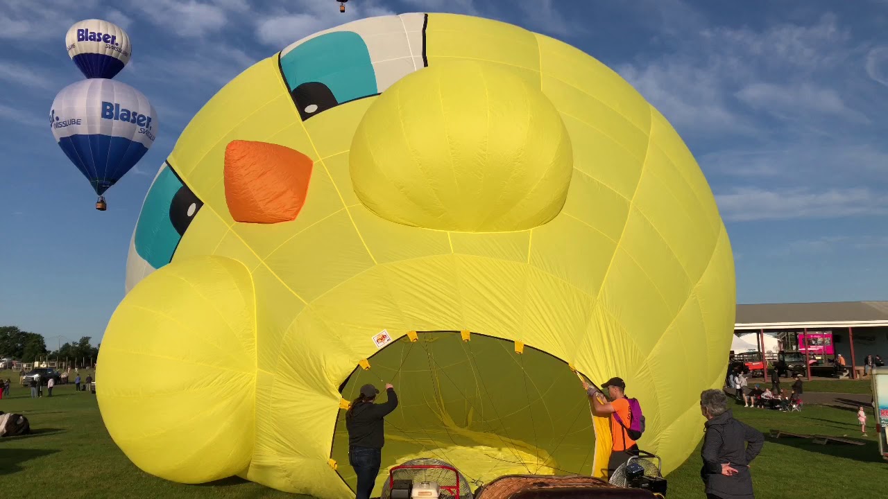 Hot air ballon inflates in 3 minutes